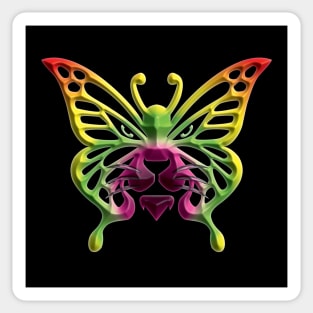 Wolf and butterfly 3d super soft blend drawing cute cool colorful Sticker